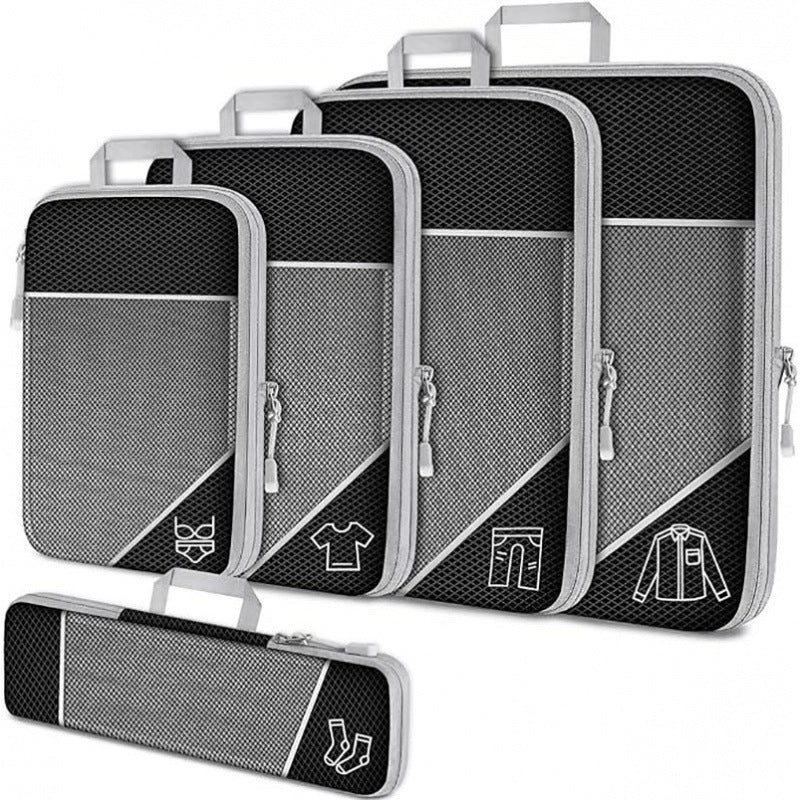 Jarrlot waterproof compression packing cube set, five sizes with carry handles