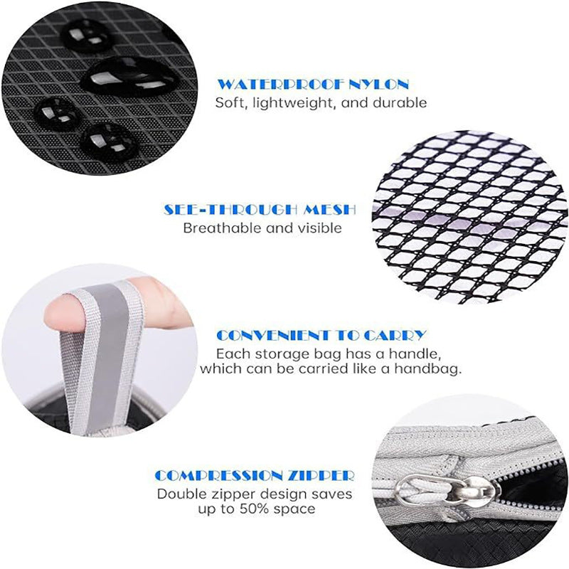 Carry handle on a waterproof compression packing cube